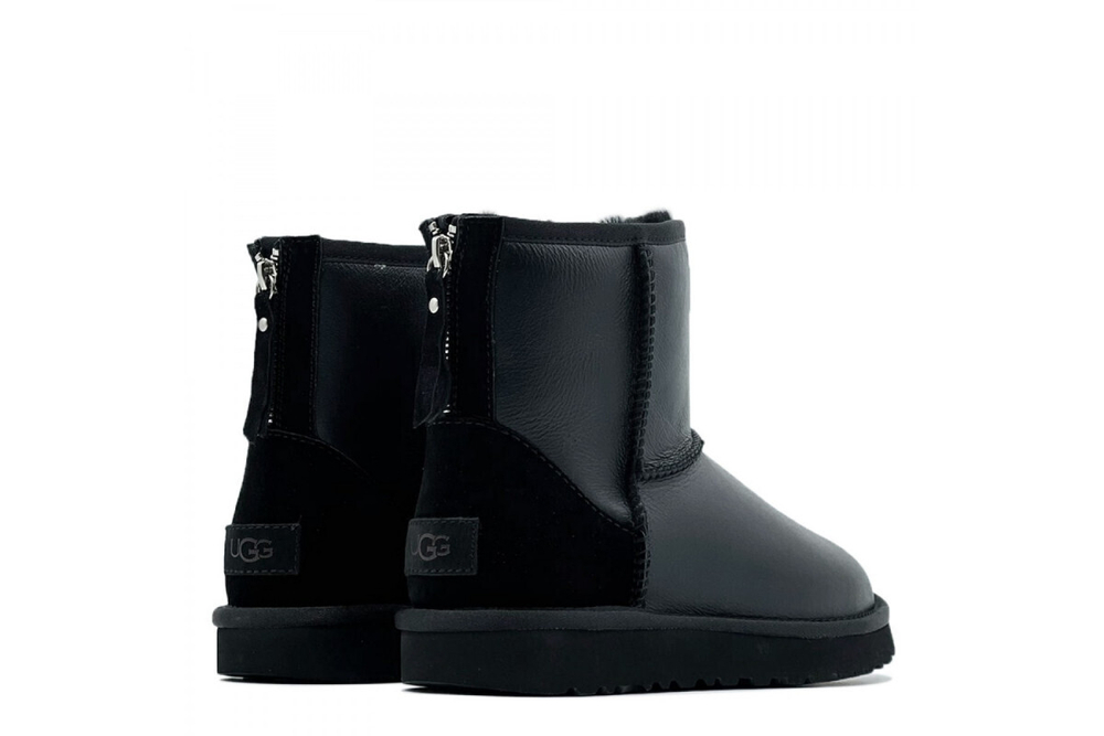 UGG Classic Mini Zip Metallic Black (без камней)
