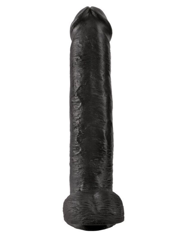 5535-23 PD ЭМ / Фаллоимитатор-гигант черный King Cock 15 Cock with Balls