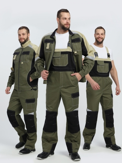 Костюм Вектрон-2 (тк.Смесовая МВО,240) п/к, хаки/черный/бежевый