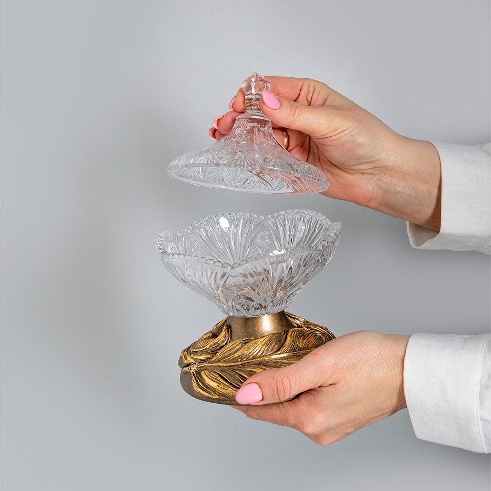 Сахарница стеклянная с крышкой Боа Белый