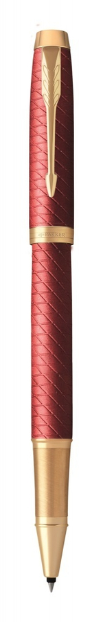 Подарочный набор: Ручка роллер Parker IM Premium T318 Red GT, цвет чернил черный и красный недатированный ежедневник с золотым срезом
