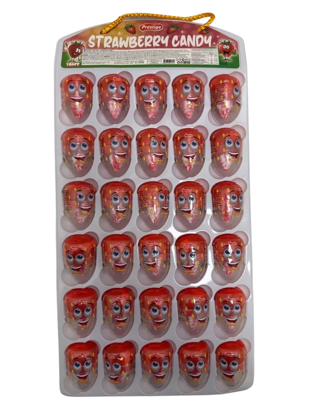 Леденцовая карамель в форме Клубники , 30шт