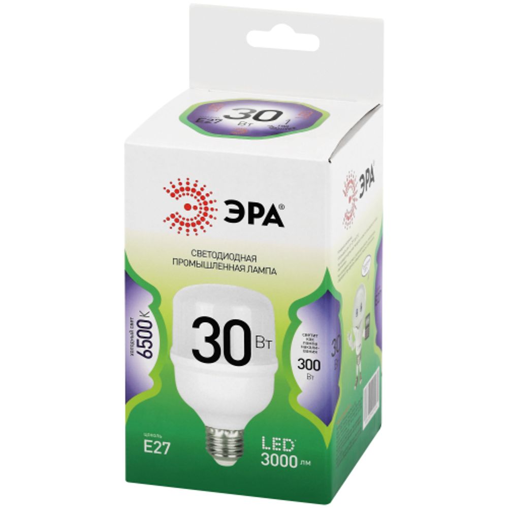 Лампа светодиодная ЭРА GREEN LINE LED POWER T70-30W-865-E27 GL 30Вт колокол холодный свет Е27 | Лампы cветодиодные POWER