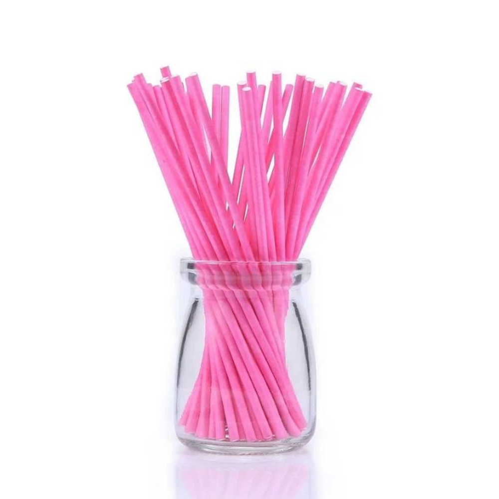 Палочки бумажные для Cake pops (розовые 15 см, 100 шт)