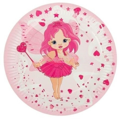 Тарелка картонная d-180 ламинированная "Маленькая фея" (100/1600 шт.) Фабрика Посуды