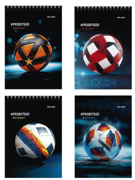 Блокнот А6  40л гребень "Футбольные мячи - 5" клетка
