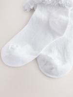 Носки хлопковые с рюшами для девочки Next AT4-454, 2 шт., Белый