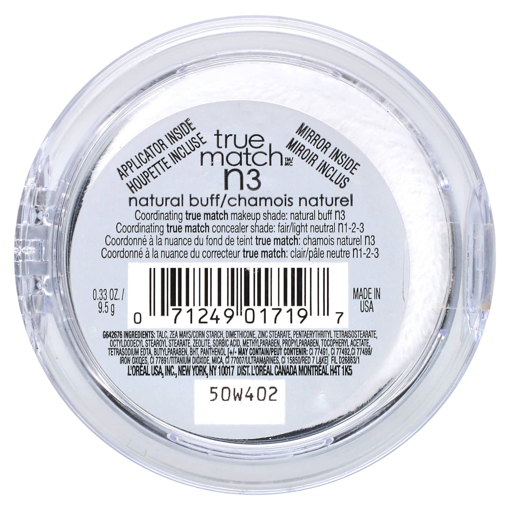 L'Oréal, True Match, супер-смешиваемый порошок, N3 Natural Buff, 9,5 г (0,33 унции)