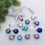 Набор ёлочных украшений «Brilliant pirouette» 30 предметов, Голубой/Синий/Серебро