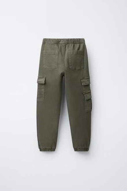 ZARA СУПЕРЭЛАСТИЧНЫЕ БРЮКИ-ДЖОГГЕРЫ, ХАКИ