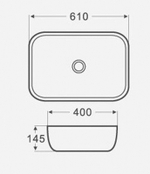 Раковина Azario 600*400*145 накладная, овал 4884