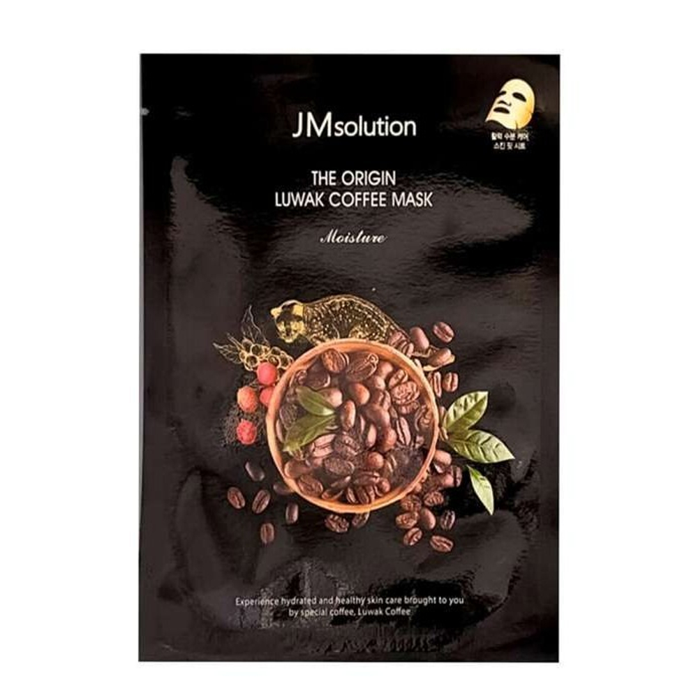 JMsolution The Origin Luwak Coffee Mask, 30ml*1ea - Тонизирующая тканевая маска с кофеином и копи-лувак 30мл*1шт
