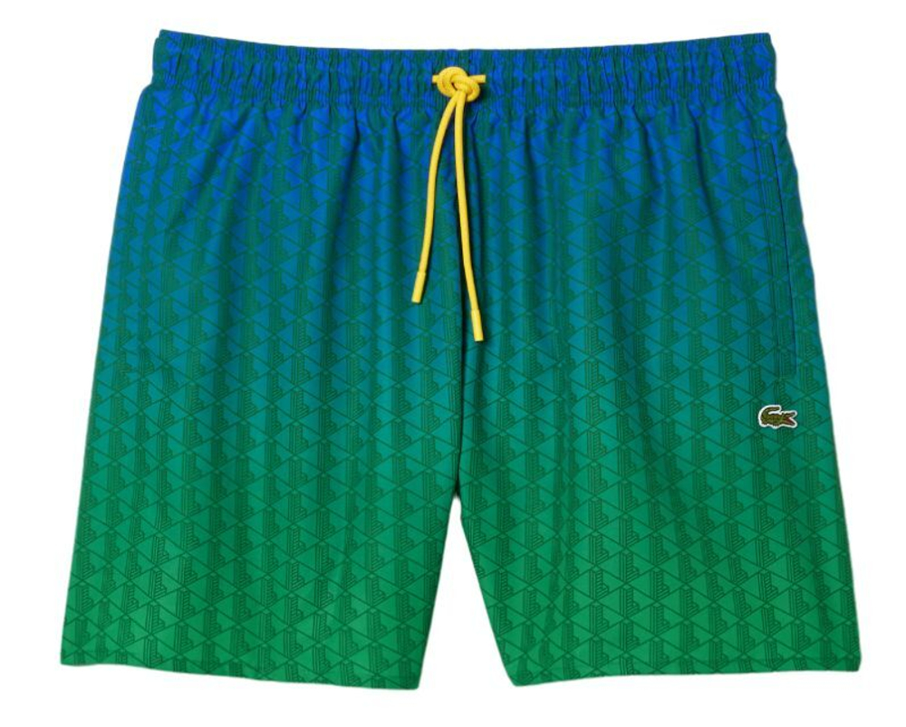 Мужские теннисные шорты Lacoste Ombré Effect Monogram Swim Trunks - blue/green