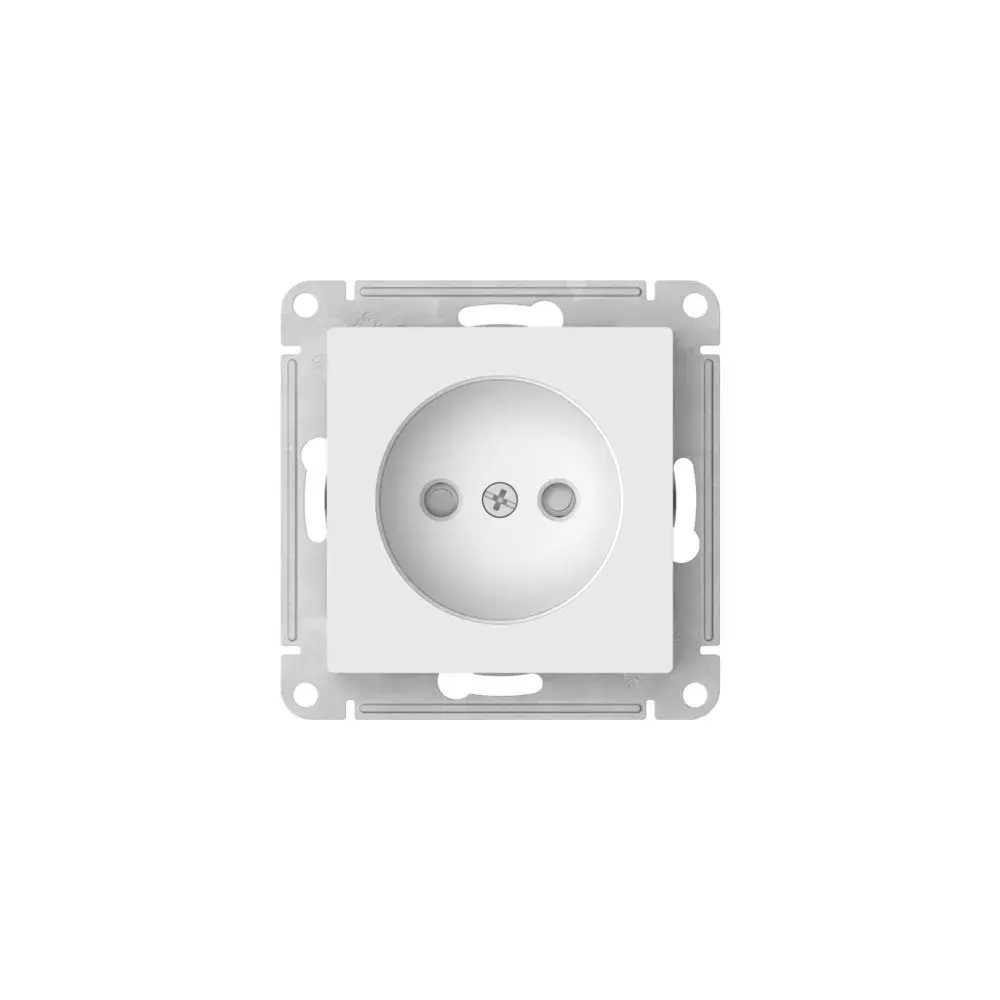 Atlas Design розетка без заземления со шторками, 16А, мех., быстрозажим. клем., Белый