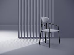 Стул Ror, Round, рогожка, черный/серый