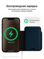 Картхолдер MagSafe с Локатором Apple Find My. Темно-синий