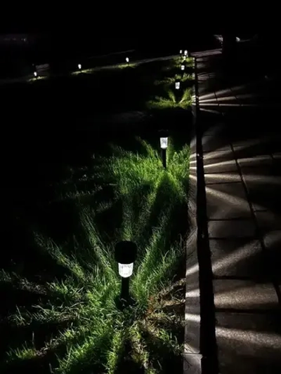 Уличные светильники на солнечных батареях для дачи и сада, фонарики свет холодный белый комплект из 12 шт.