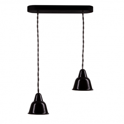 Светильник Кампана, на витом проводе (цвет титан), 2 плафона, черный 717/119 BS1-12-0303/717/119