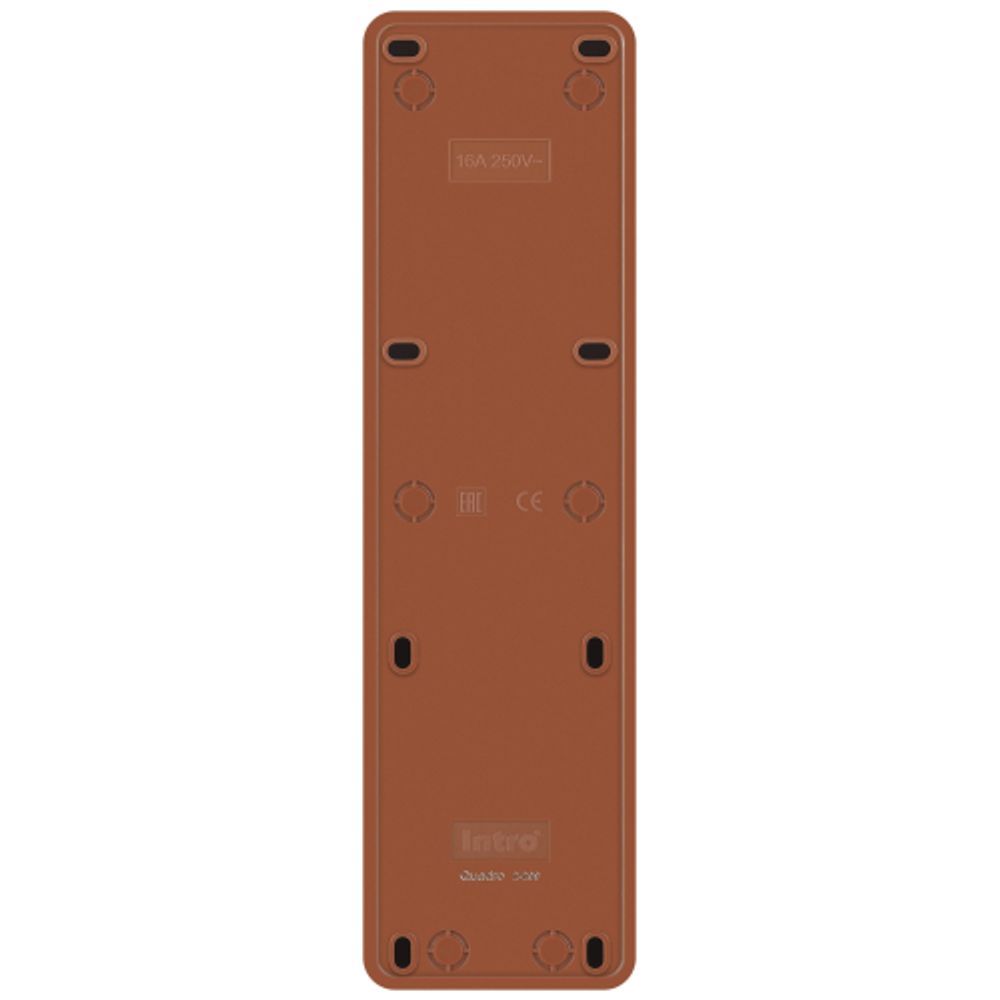 Розетка Intro Quadro 2-209-10 без заземления пятиместная 5х2P 16А-250В IP20 ОУ венге | Intro