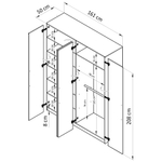 Шкаф распашной, 161х50х208, Дарни, с дубовыми ручками, четырехдверный, Dipriz