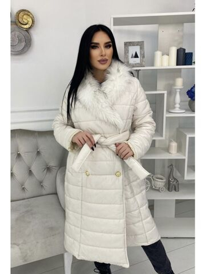 Куртка длинная белая