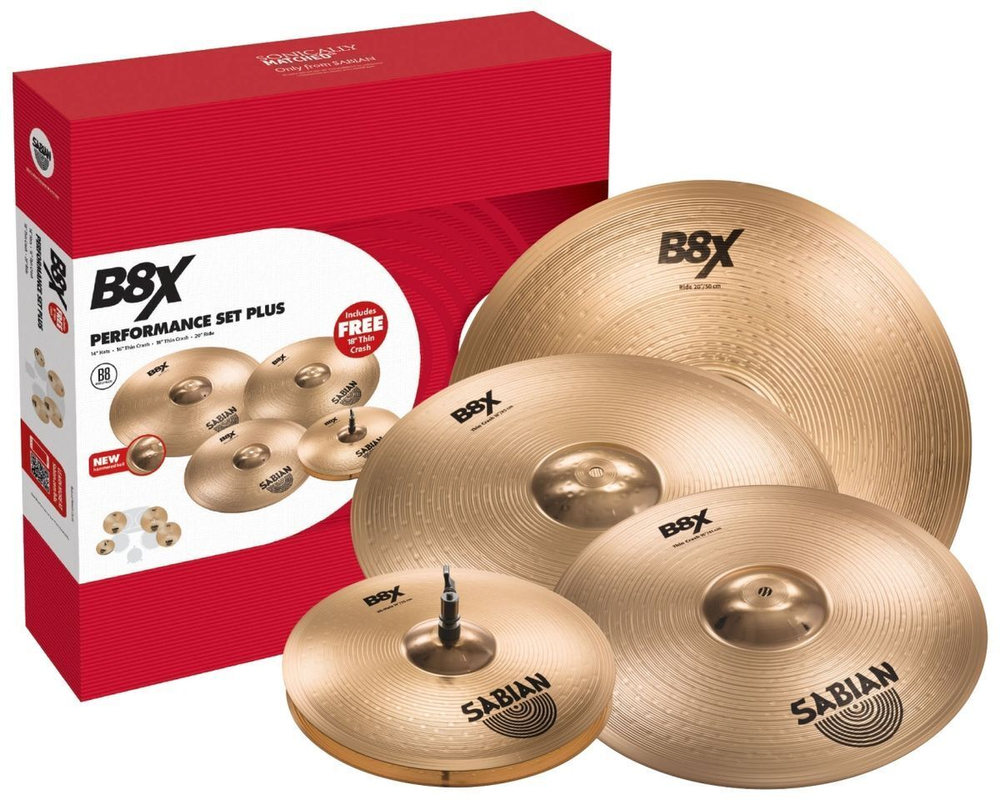 Набор тарелок (14" Hats, 16", 18" Crash, 20" Ride) Sabian B8X Performance Set Plus