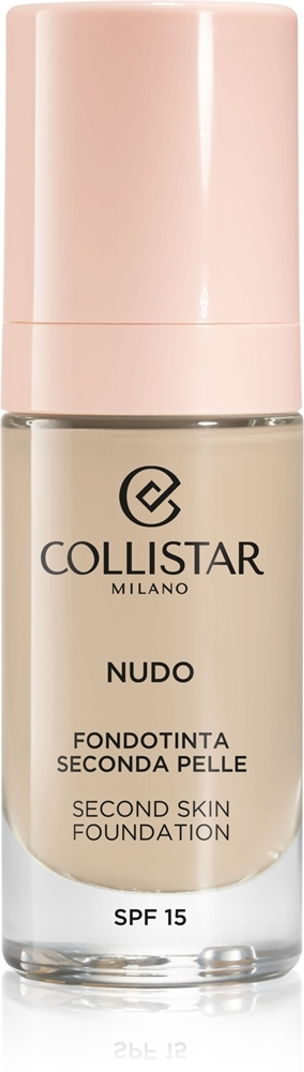 Collistar NUDO Second Skin Foundation SPF 15 - Осветляющая увлажняющая тональная основа с разглаживающим эффектом, 30 ml