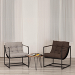 Кресло Charli/Чарли рогожка, серо-бежевый, 3M 16/2, 70х70х84 см