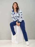 Костюм с брюками КБ-184/синий-одуванчикперья