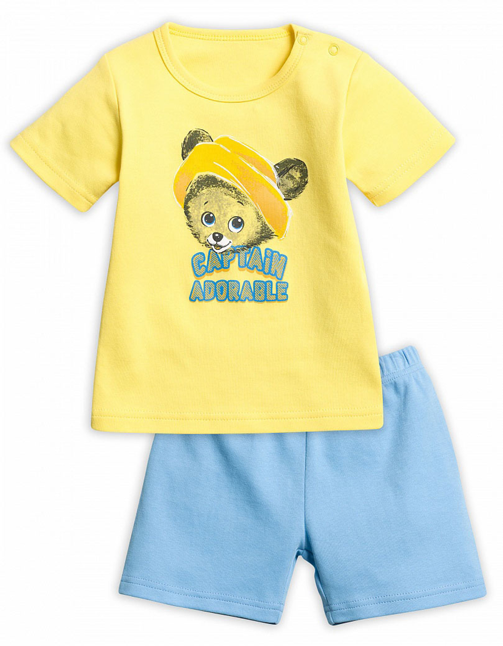 комплект для мальчиков футболка и шорты желтый