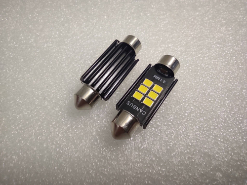 Светодиодная лампа C5W, 6 диодов, белый, 41мм (за 1 шт.)