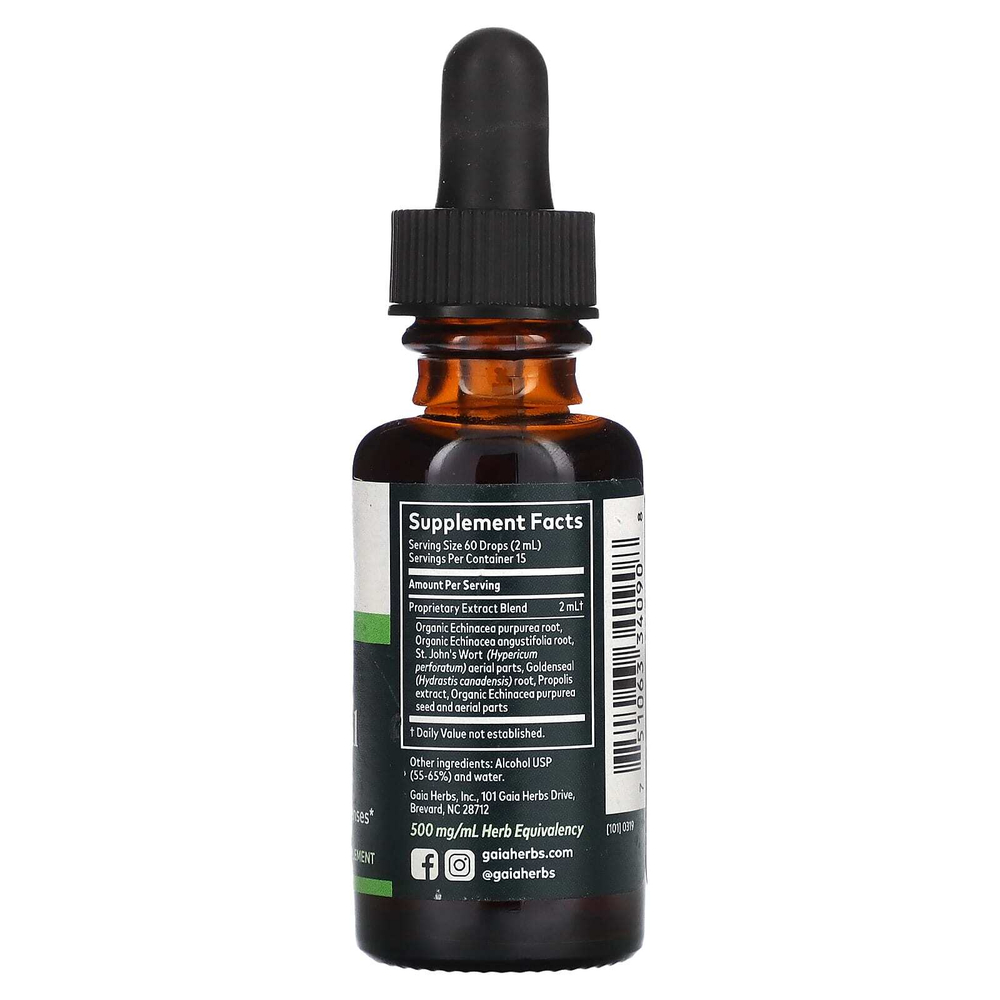 Gaia Herbs, эхинацея и желтокорень, 30 мл (1 жидк. унция)