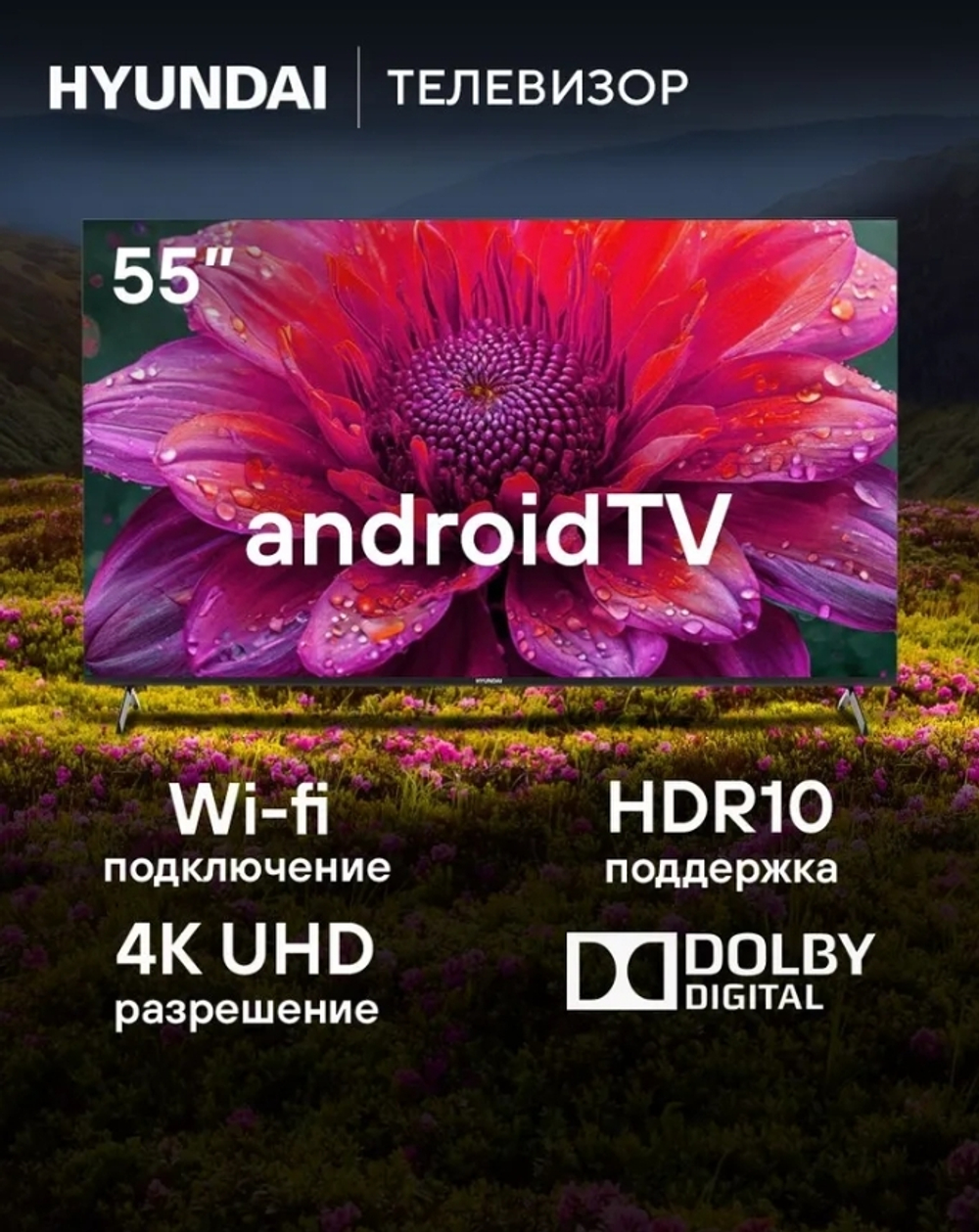 Hyundai Телевизор 55" 4К UHD