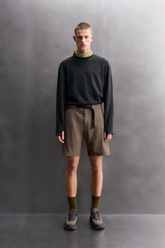 ZARA ТЕХНИЧЕСКИЕ ШОРТЫ КАРГО, КОРИЧНЕВЫЙ