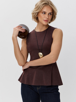 Вечерний топ-блузка с баской