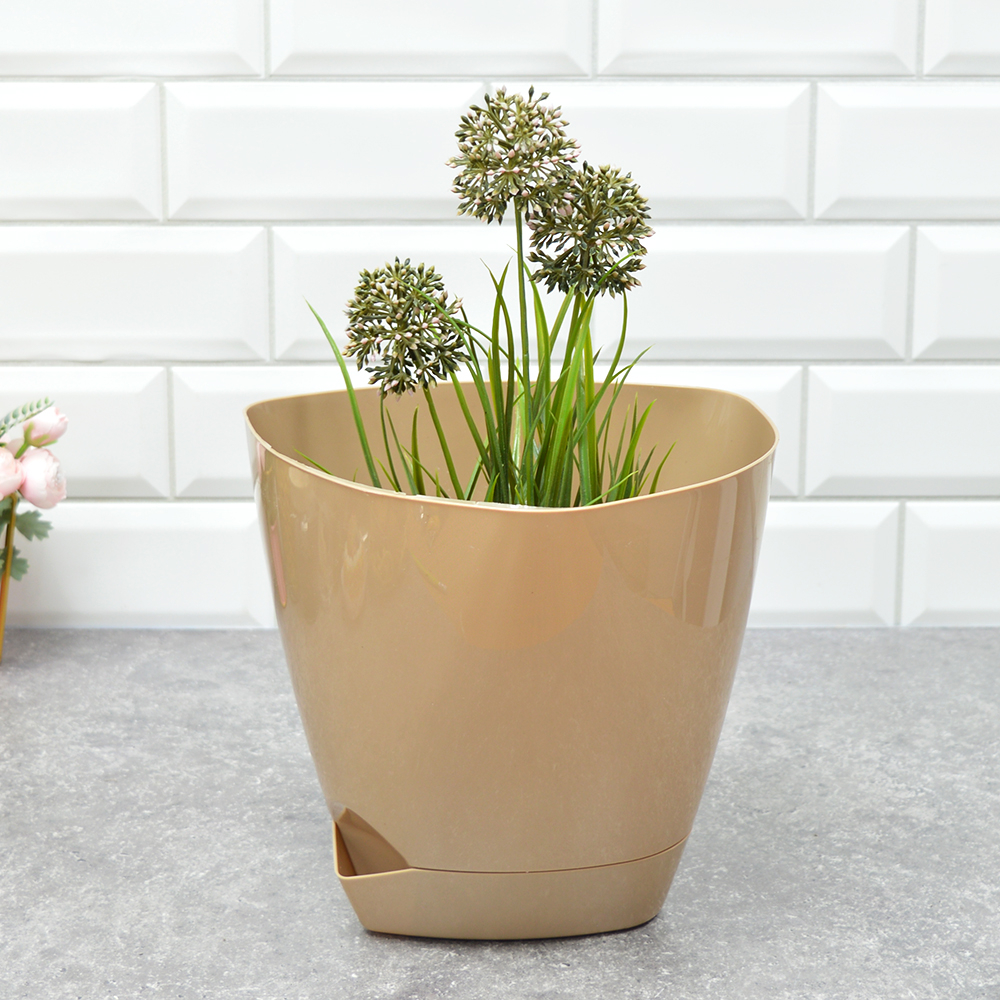 Горшок цветочный 5л Элеганс бежевый