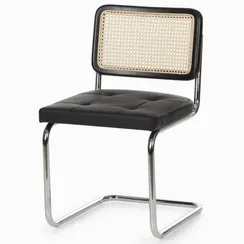 Стул Horizen, черный, спинка из ротанга