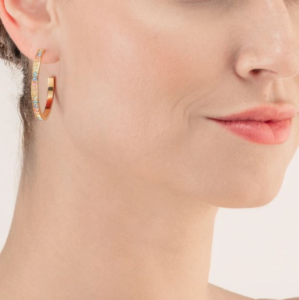 Серьги-пусеты Coeur de Lion Multicolor Pastel Gold 0128/21-1590
