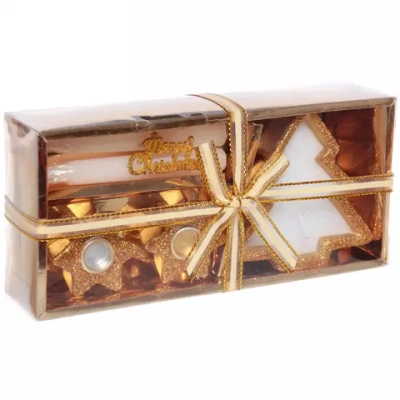 Свечи новогодние «Исполнение желаний» 18.5x8.5x4 см, золото