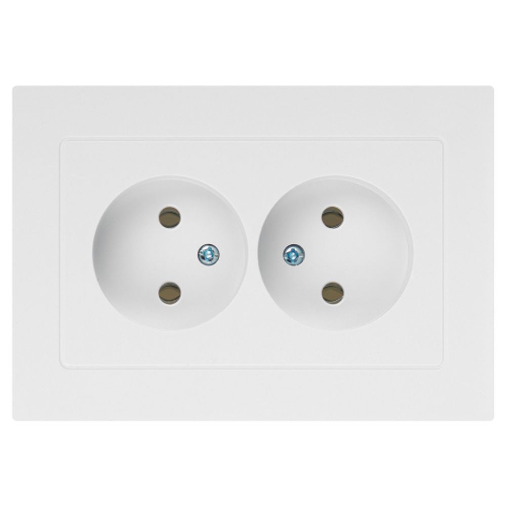 Розетка Intro Accent 6-204-01 2х2P, 16А-250В, IP20, СУ, AL/CU, белый | Intro