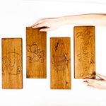 Деревянные разделочные доски 4 шт. из сибирского кедра с гравировкой RDN23