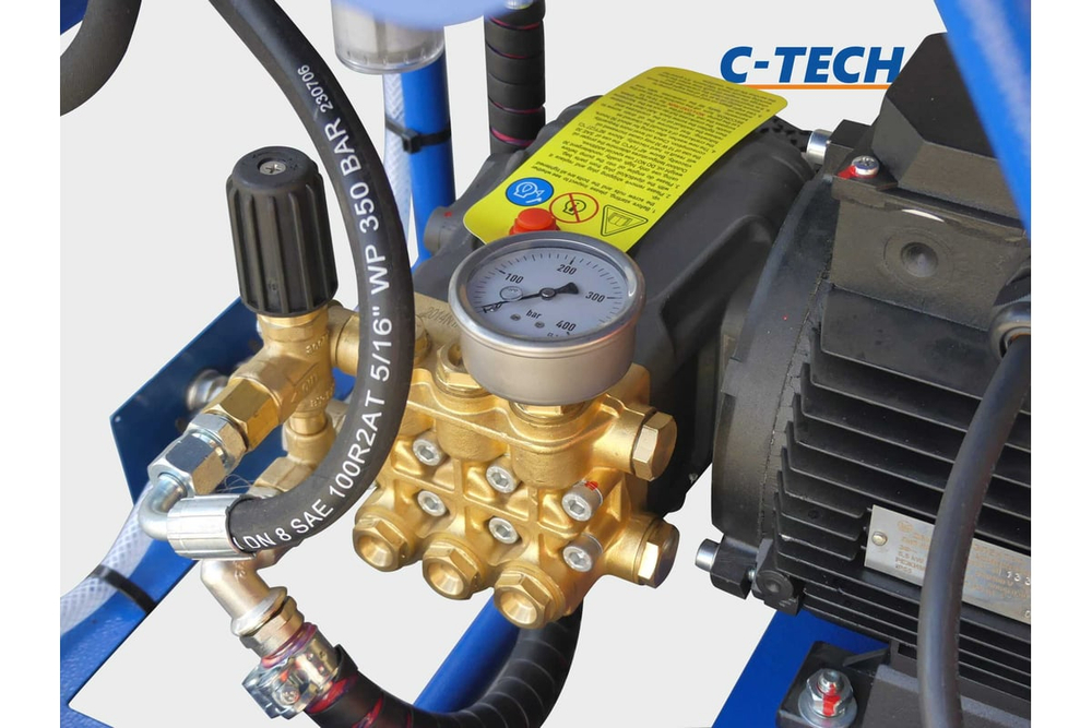 Установка опрессовочная в/давления C-TECH DN1520 (140 бар, до 1200 л/ч, 5.5 кВт, 380 В) мобильная