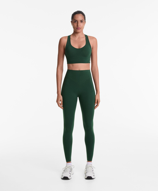 OYSHO Компрессионные легинсы Compressive Raise Up длиной 65 см до щиколотки, зеленый