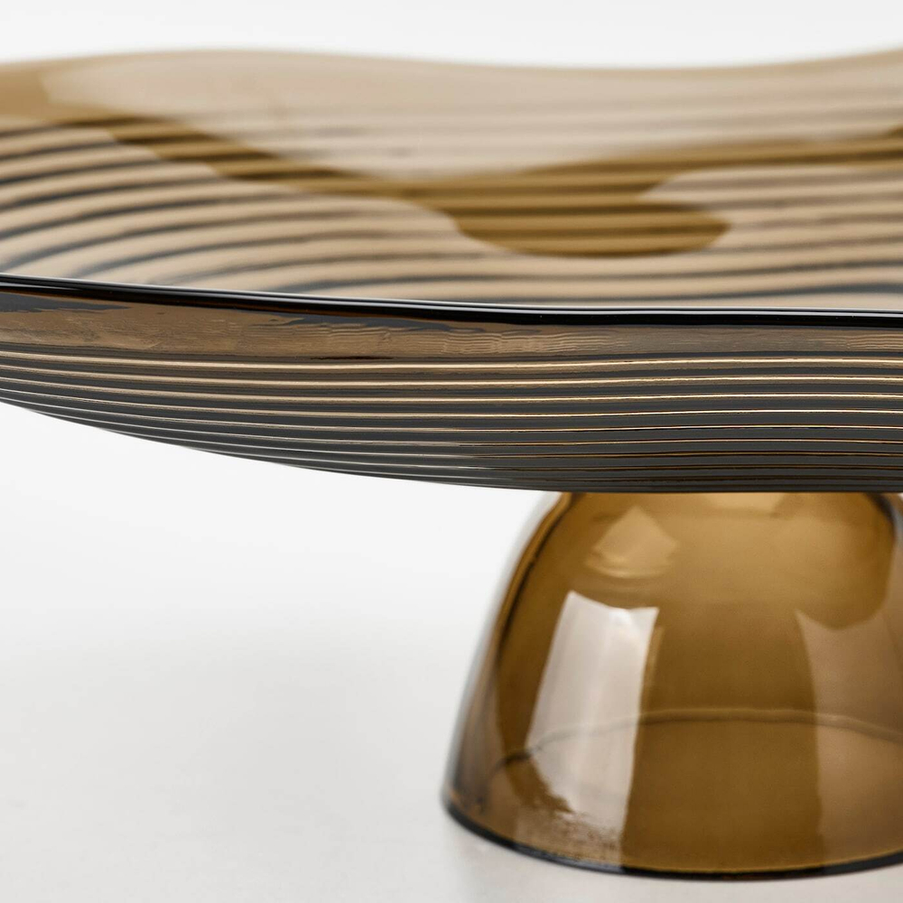 Декоративная миска с подставкой IKEA HACKPOPPEL (ХЕКПОППЕЛЬ), Коричневый, 24 см