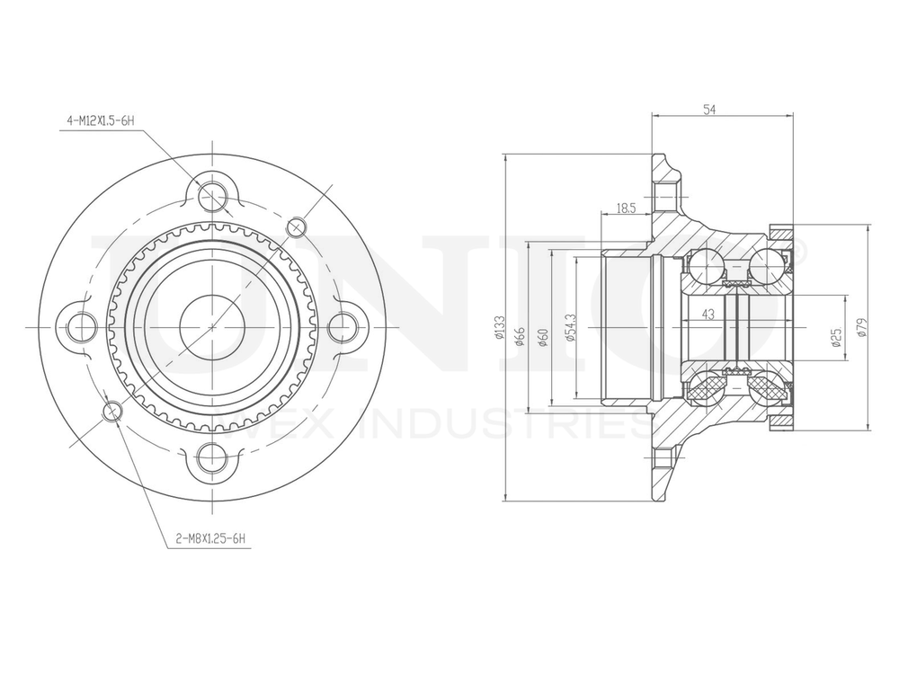 Ступица задняя (с ABS) UNIO HUB-20095