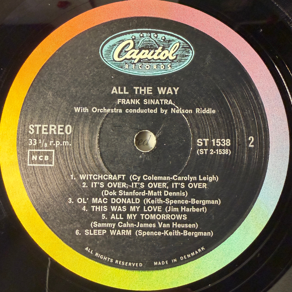 Frank Sinatra ‎– All The Way (Дания 1961г.)