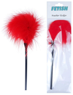 Красная пуховка для любовных игр - 28 см. (Цвет: красный)