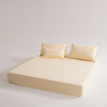 КПБ Однотонный Сатин Элитный на резинке OCER010, 2 спальный, 4 наволочки, простынь 160*200*30