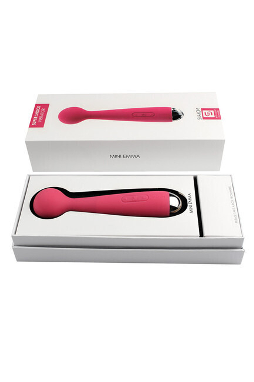 Мощный перезаряжаемый массажер Mini Emma (Цвет: розовый с серебряным)