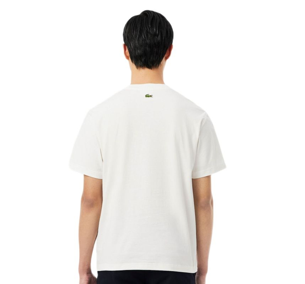 Мужская теннисная футболка Lacoste Printed Cotton - flour